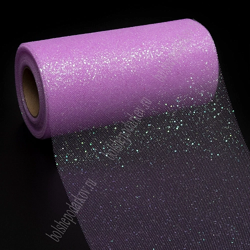 Фатин с блестками 15 см*25 ярд (SF-604) сиреневый №14