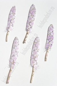 Перья декоративные 15*2,2 см (10 шт) &quot;Цветочек&quot; фиолетовый