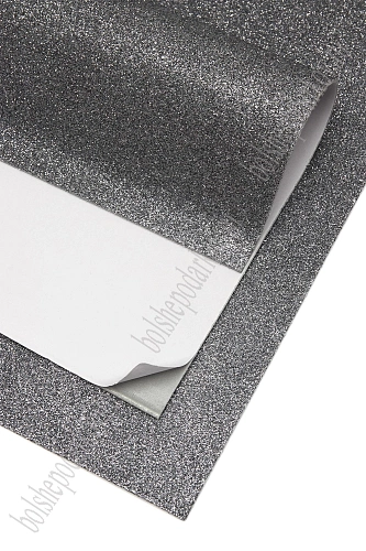 Фоамиран глиттерный самоклеющ. А4 (10 листов) SF-1957, черное серебро №018