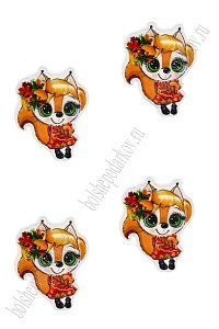 Кабошон-вырубка &quot;Белочка с листиками&quot; 3,5*3,5 см (10 шт) SF-6034, №2