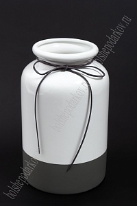 Ваза керамика (SF-2817) белый/серый