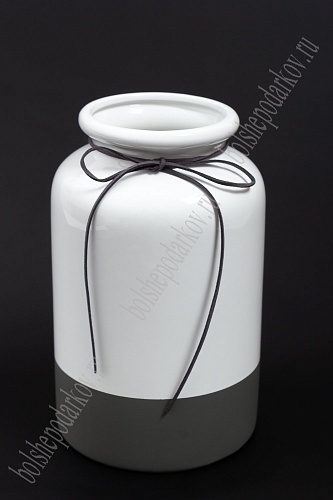 Ваза керамика (SF-2817) белый/серый