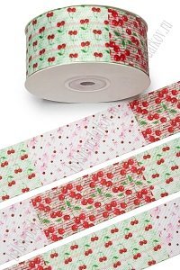 Лента репсовая 4 см*25 ярд с рисунком &quot;Микс&quot; SF-7479, №22