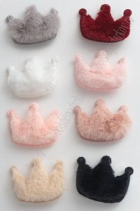 Патч меховой &quot;Корона&quot; 5,5*4,5 см (30 шт) SF-3164, ассорти