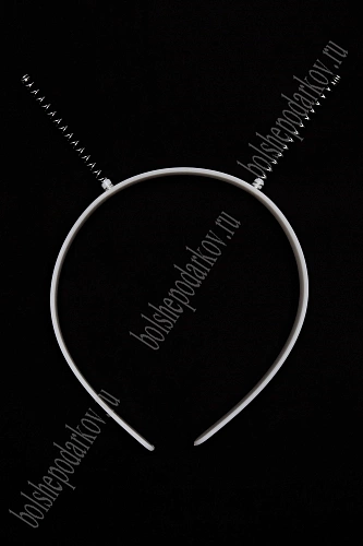 Ободки для волос пластиковые с пружинками 1,5 см (10 шт) SF-7635, белый №2