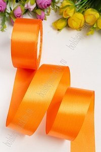 Лента атласная 4 см*25 ярд (SF-1356) оранжевый №025