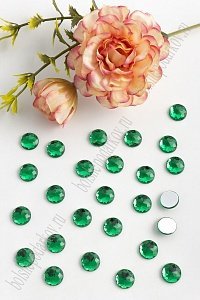 Стразы граненые 10 мм, круглые (1000 шт) SF-1591, зеленый №9