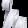 Лента репсовая с люрексом и атласной вставкой 4 см*20 ярд (SF-7091) белый/серебро №01