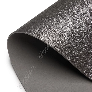 Фоамиран глиттерный 2 мм, 40*60 см Premium (10 листов) SF-3010, черное серебро №2023