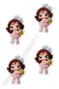 Кабошон-вырубка &quot;Куколка&quot; 2,5*3,8 см (10 шт) SF-6034, №20