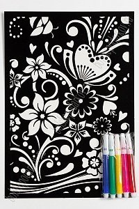 Раскраска бархатная с фломастерами 17,4*25 см (SF-5673) №1