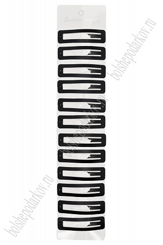 Заколка-основа металл &amp;quot;Прямоугольник&amp;quot; 6 см (12 шт) SF-7516, черный