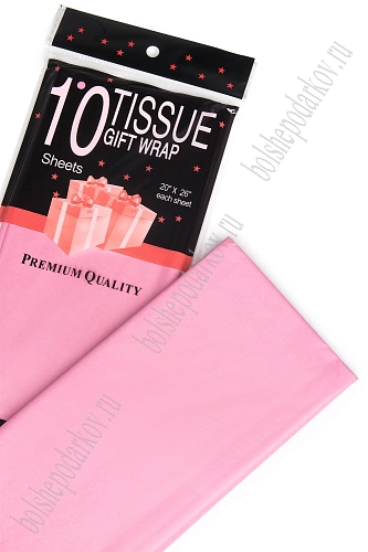 Бумага тишью 50*66 см (10 листов) SF-914, розовый №2180