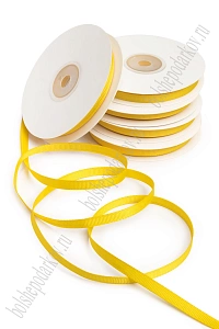 Лента репсовая 0,6 см*20 ярд "1 сорт" (10 бобин) SF-1722, желтый №132