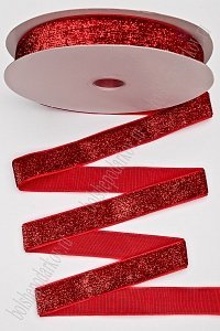 Лента с люрексом 2,5 см*20 ярд (SF-7317) красный №16