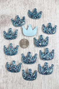 Патч 3D, россыпь пайеток "Корона" 3,7*3,2 см (20 шт) SF-1533, голубой