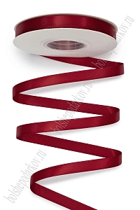 Лента атласная двусторонняя 1 см*25 ярд (SF-7881) бордовый №0145