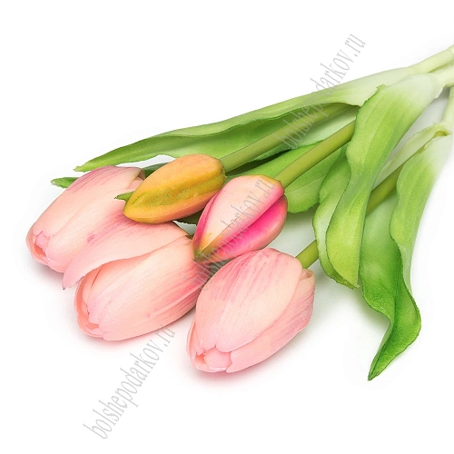 Веточка декоративная 33 см, 31 см &amp;quot;Тюльпан&amp;quot; (5 шт) SF-8137, розовый