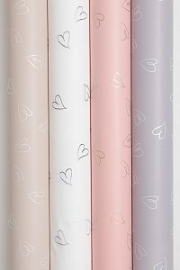 Пленка для цветов в рулоне &quot;Сердечко&quot; 58 см*10 м (SF-7063) бежевый №155