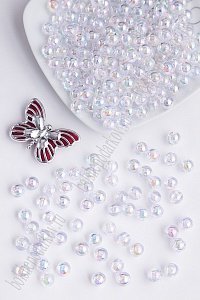 Бусинки радужные 8 мм*50 гр (SF-3346) белый