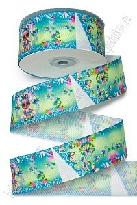 Лента репсовая 4 см*25 ярд с рисунком &quot;Куколка&quot; SF-7480