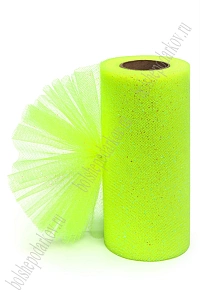 Фатин с блестками 15 см*25 ярд (SF-604) лаймовый №29