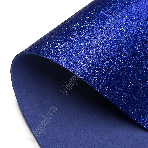 Фоамиран глиттерный 2 мм, 40*60 см Premium (10 листов) SF-3010, синий №2036