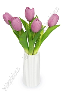 Веточка декоративная "Тюльпан" 32 см (5 шт) SF-8136, сиреневый