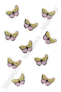 Подвеска металл "Бабочка №2" (10 шт) SF-7343, мультиколор №5