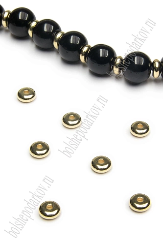 Бусины 6*2 мм &amp;quot;Круг&amp;quot; (400 шт) SF-7292, золото