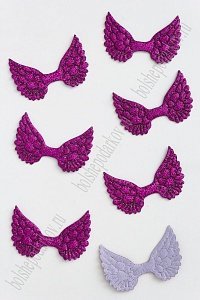 Патч с блестками 4,5*3 см &quot;Крылья&quot; (20 шт) SF-1899, темно-сиреневый