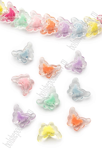 Бусины декоративные 16 мм &amp;quot;Бабочки&amp;quot; (500 гр) SF-7386, ассорти