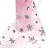 Фатин &amp;quot;Снежинки&amp;quot; 15 см*15 ярд (SF-3776) розовый/серебро