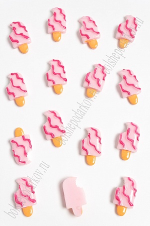 Кабошон &quot;Мороженое на палочке, полоски&quot; (20 шт) SF-3106, светло-розовый