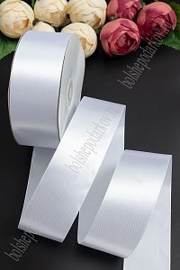 Лента атласная 5 см*100 ярд (SF-5926) белый №01
