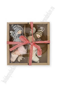 Новогодние украшения в коробочке 7,5 см "Куколки" (4 шт) SF-7795, №3
