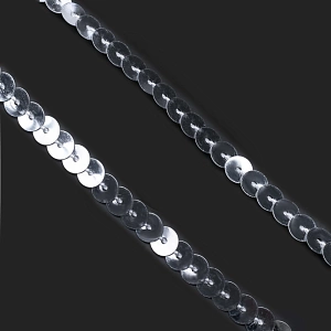 Пайетки 6 мм на нитке (SF-5755) серебро №1