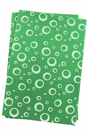 Фетр жесткий &quot;Кружочки&quot; 1 мм (10 листов) SF-1952, зеленый №018