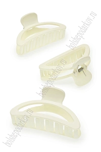 Крабики для волос матовые 9*4,5 см (12 шт) SF-7978, айвори