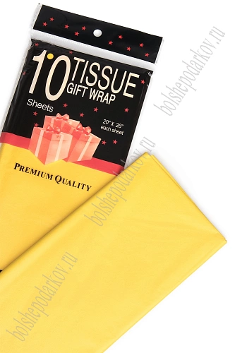 Бумага тишью 50*66 см (10 листов) SF-914, желтый №108