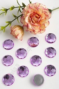 Стразы граненые 20 мм, круглые (200 шт) SF-1596, сиреневый №21