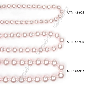 Бусины круглые на нитке 6 мм (SF-8068) жемчуг светло-розовый