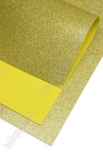 Фоамиран глиттерный 2 мм, 40*60 см Premium (10 листов) SF-3010, светлое-золото №005А