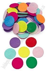 Фетровые кружочки 3 см (1000 шт) SF-3039, ассорти
