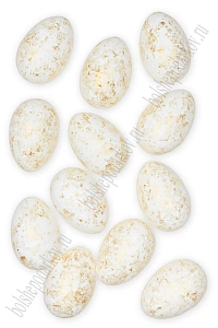 Пасхальный декор "Яйца" 4*6 см (12 шт) SF-7476, белый/золото
