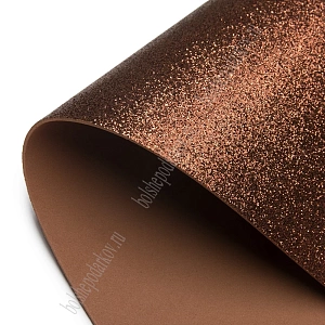 Фоамиран глиттерный 2 мм, 40*60 см Premium (10 листов) SF-3010, коричневый