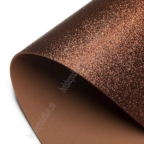 Фоамиран глиттерный 2 мм, 40*60 см Premium (10 листов) SF-3010, коричневый