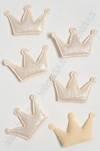 Патч с переливом &quot;Корона&quot; 6,5*4,5 см (10 шт) SF-3781, светло-персиковый
