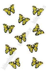 Подвеска металл "Бабочка №1" (10 шт) SF-7343, желтый