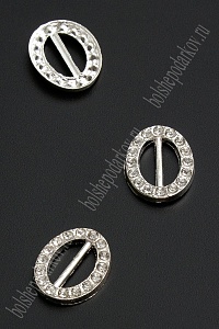 Пряжка со стразами (5 шт) 19*16 мм "Овал" SF-2045